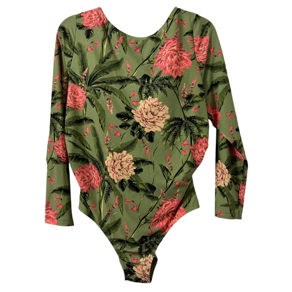 Agua Bendita x Target Womens Green Floral Swimsuit Size 2XL Tropical‎ Vacation - Picture 1 of 5